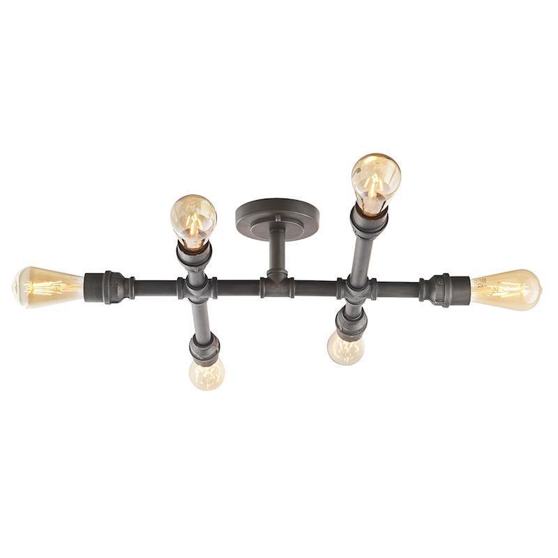 Pipe 6lt Semi Flush Ceiling Light by Endon Lighting Living Room Image 1