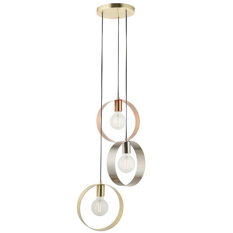Hoop 3lt Ceiling Pendant Light by Endon Lighting