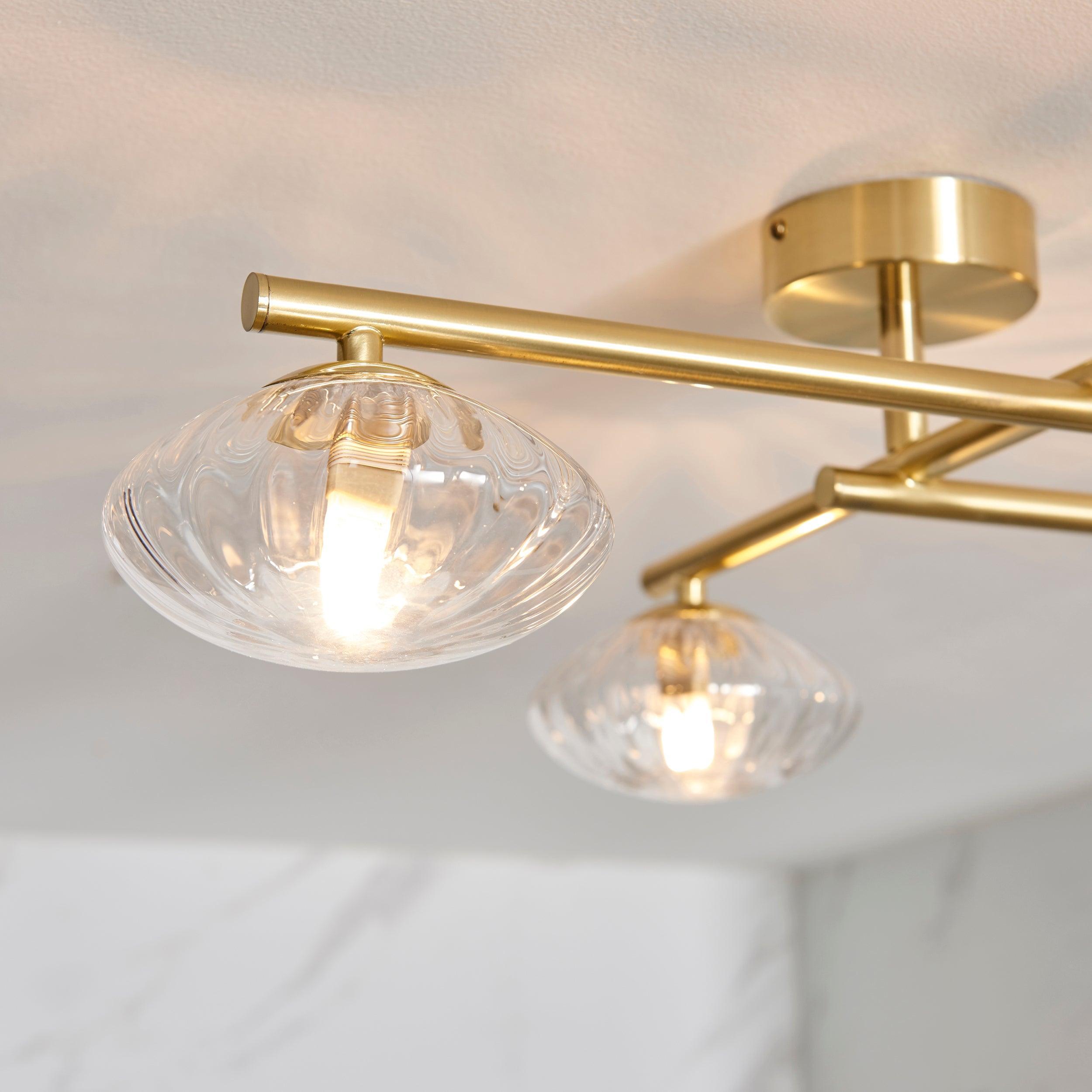 trocadero 5 light brass bathroom semi flush glass shades mDining room lighting