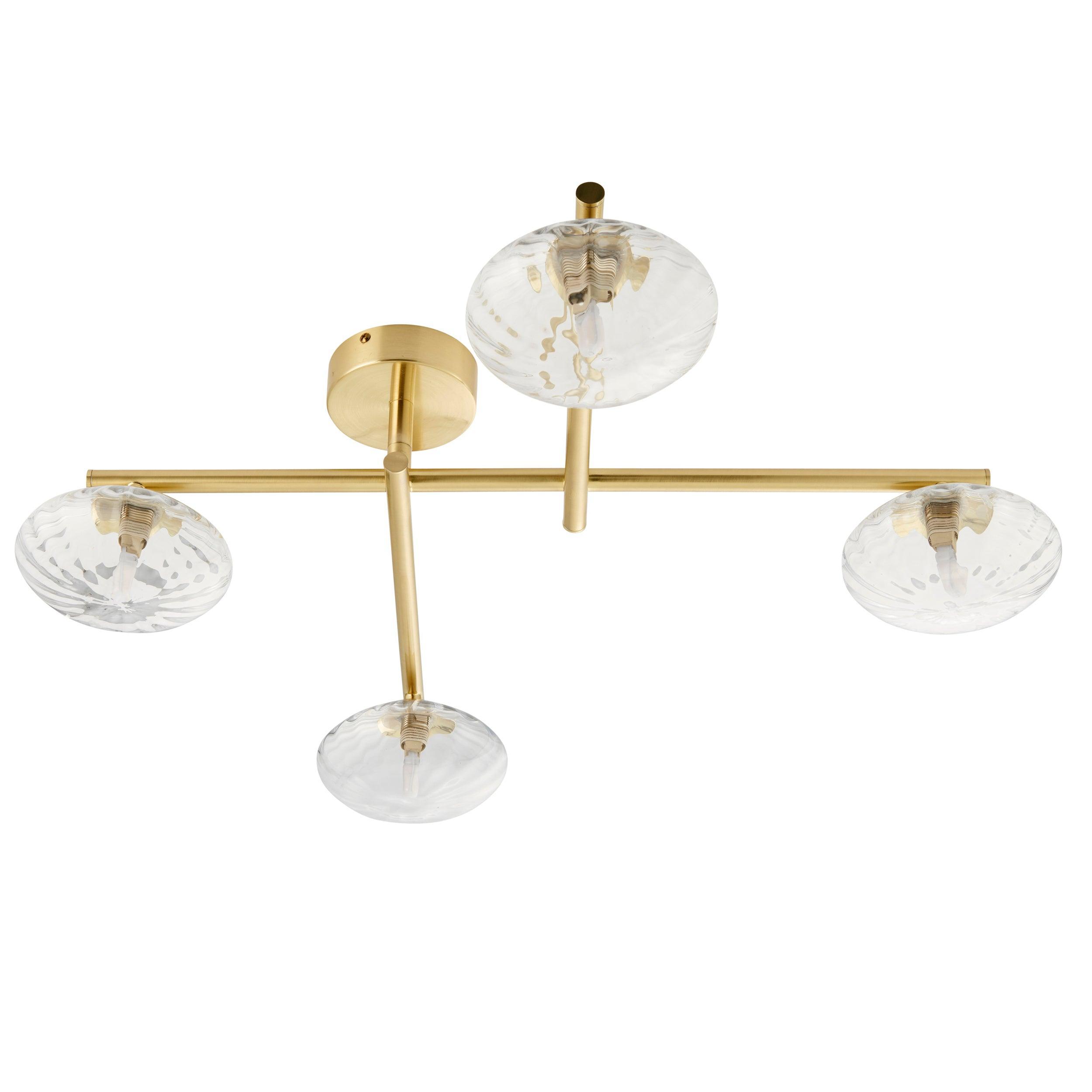 trocadero 5 light brass bathroom semi flush glass shades close fitting image