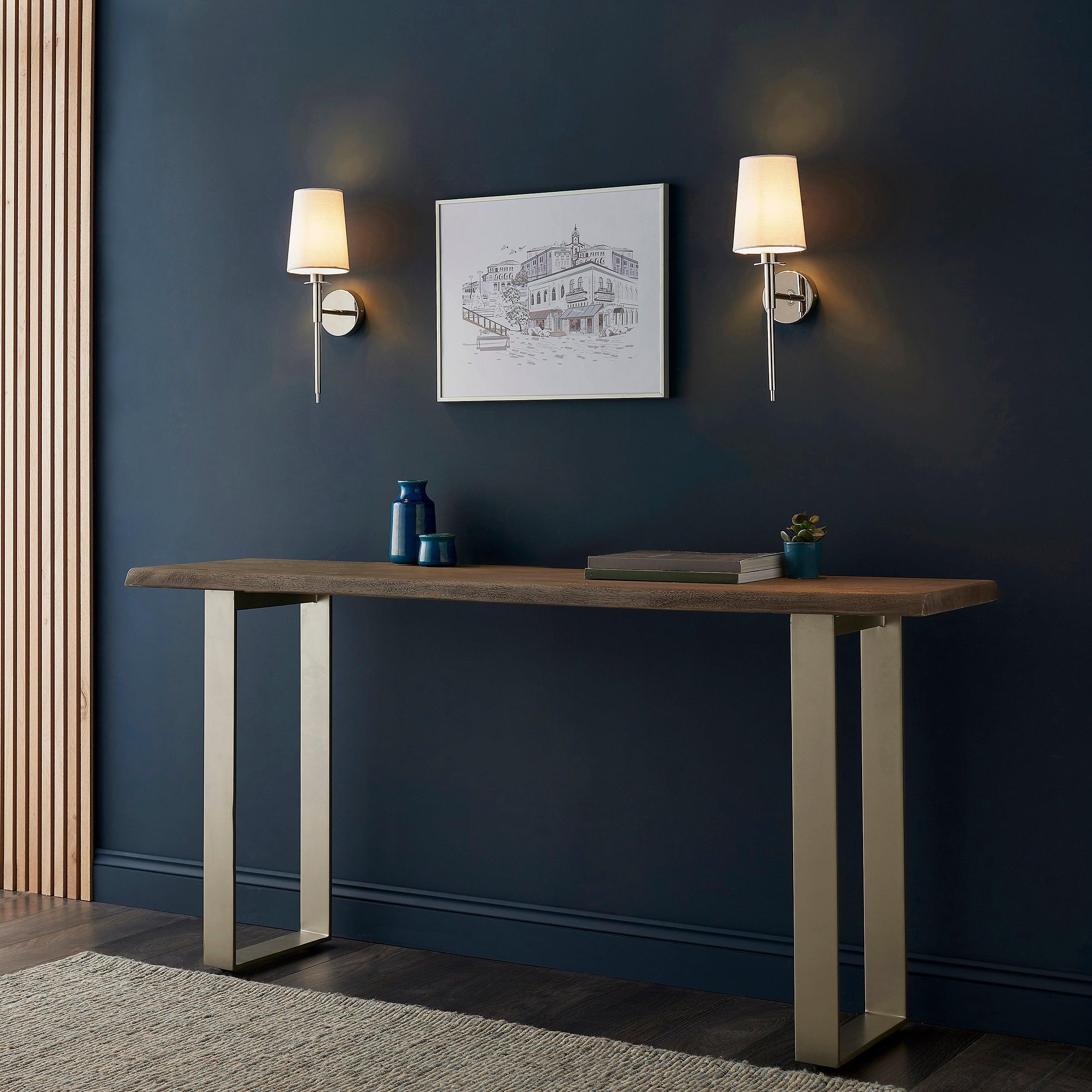 kensington nickel art deco wall light white shade close fitting image