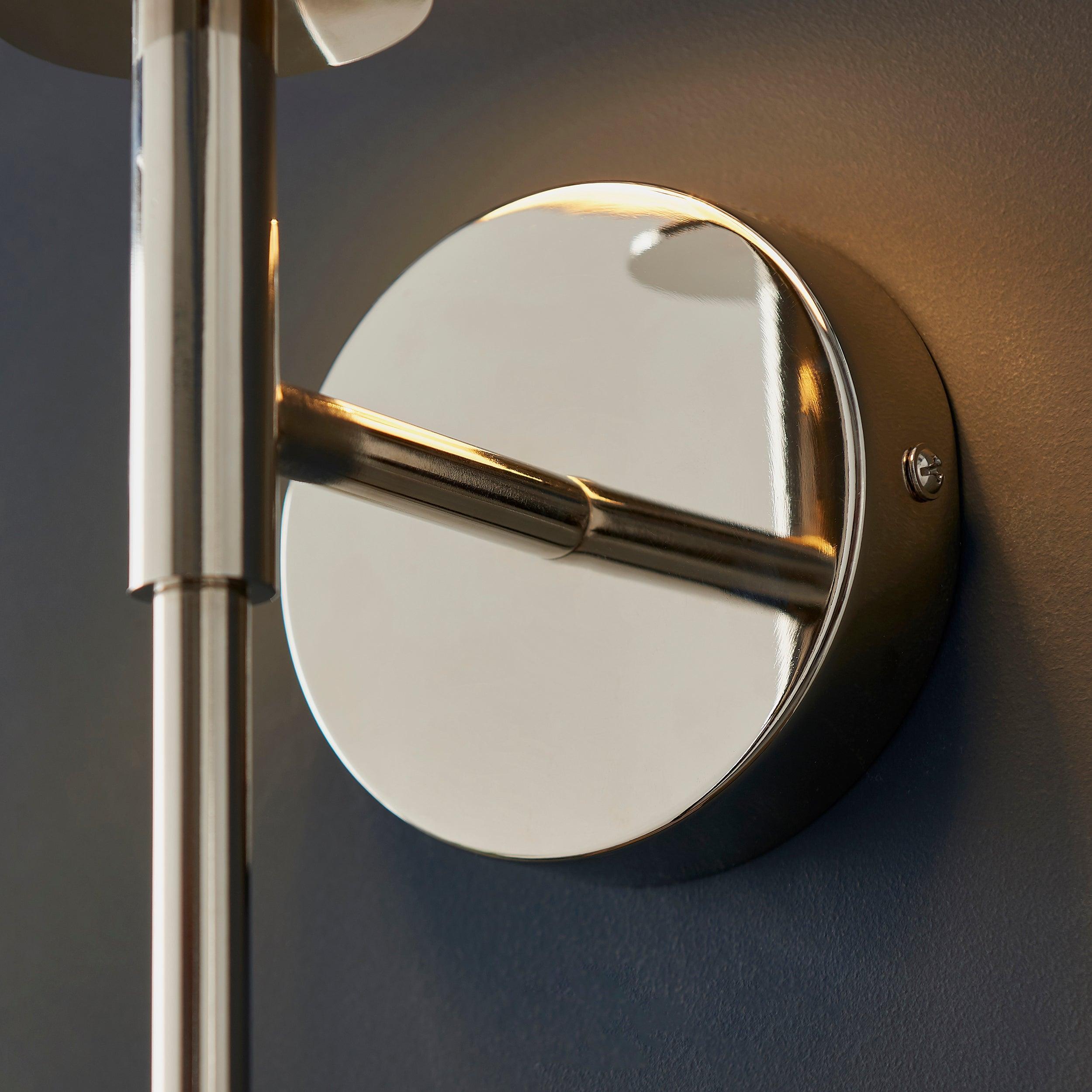 kensington nickel art deco wall light white shade Hallway Lighting Image