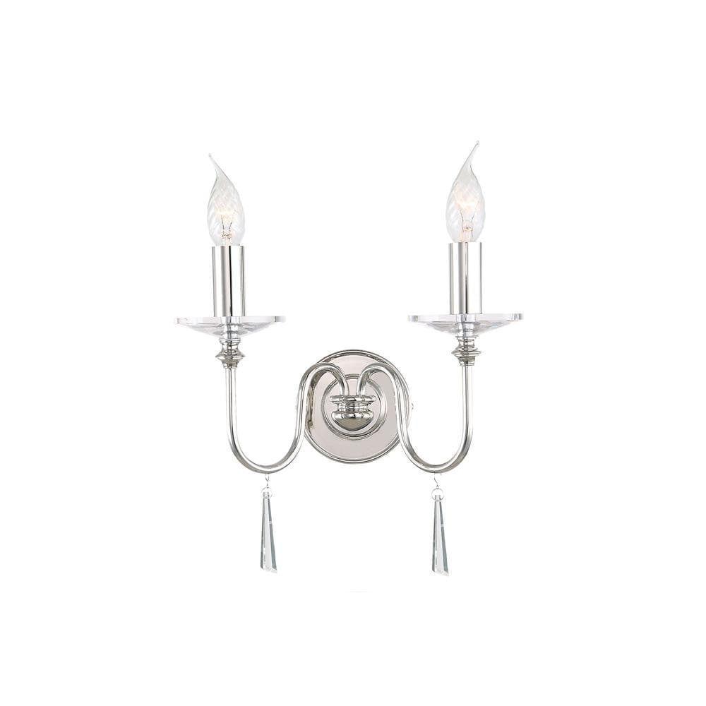 elstead finsbury park polished nickel 2lt wall light fp2 pol nickel