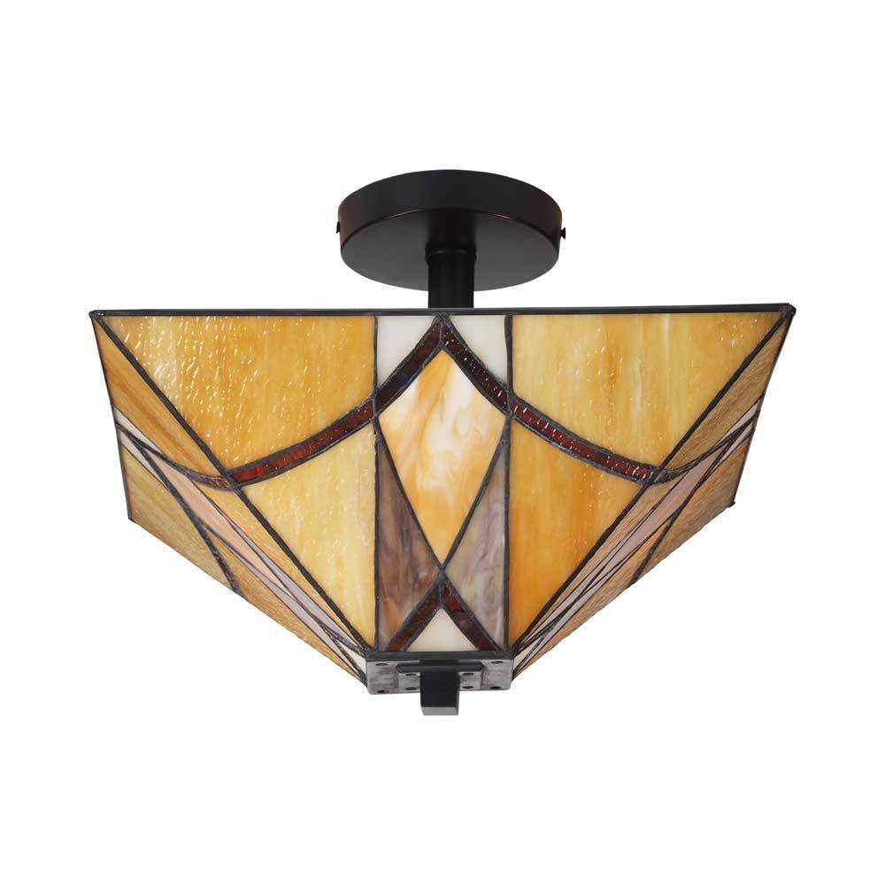 oaks portia tiffany semi flush ceiling light