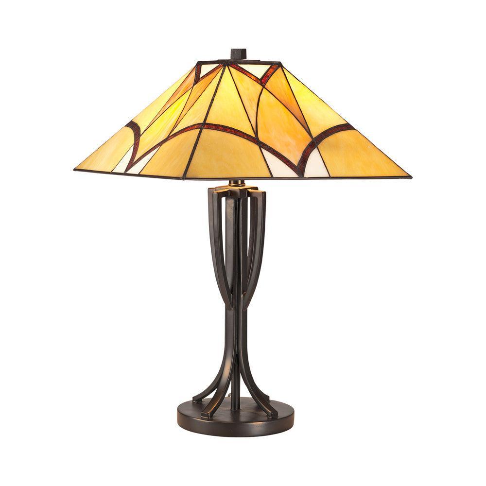 oaks portia tiffany large 2 light table lamp