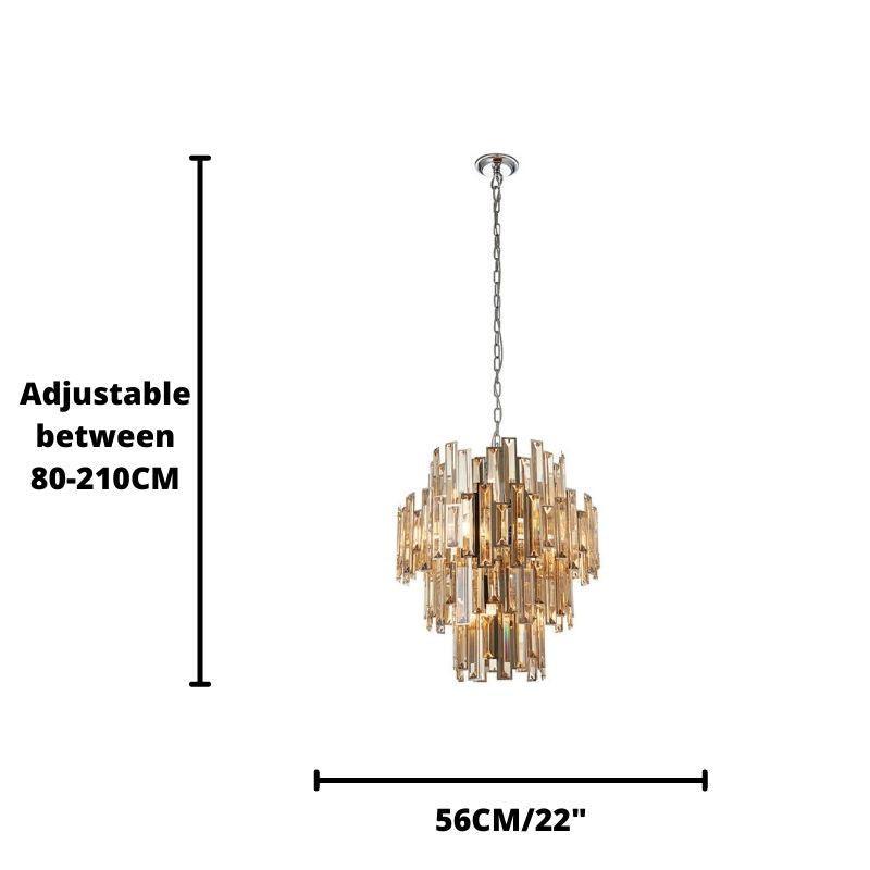 Endon Viviana 12 Light Tinted Champagne Crystal Chandelier-Endon Lighting Hallway Lighting Family Image Tiffany Lighting Direct