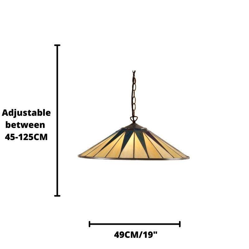 dark star large tiffany pendant Close Up Lit Image