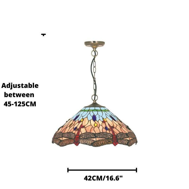 dragonfly tiffany pendant ceiling light by searchlighting lighting, living room image