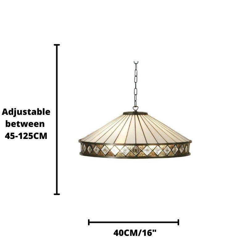 fargo tiffany medium pendant light adjustable chain Hallway Lighting Close Up