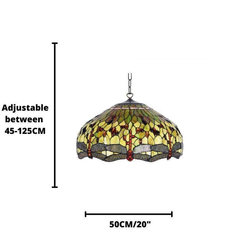 green dragonfly 3 bulb tiffany ceiling pendant light Living room lighting image