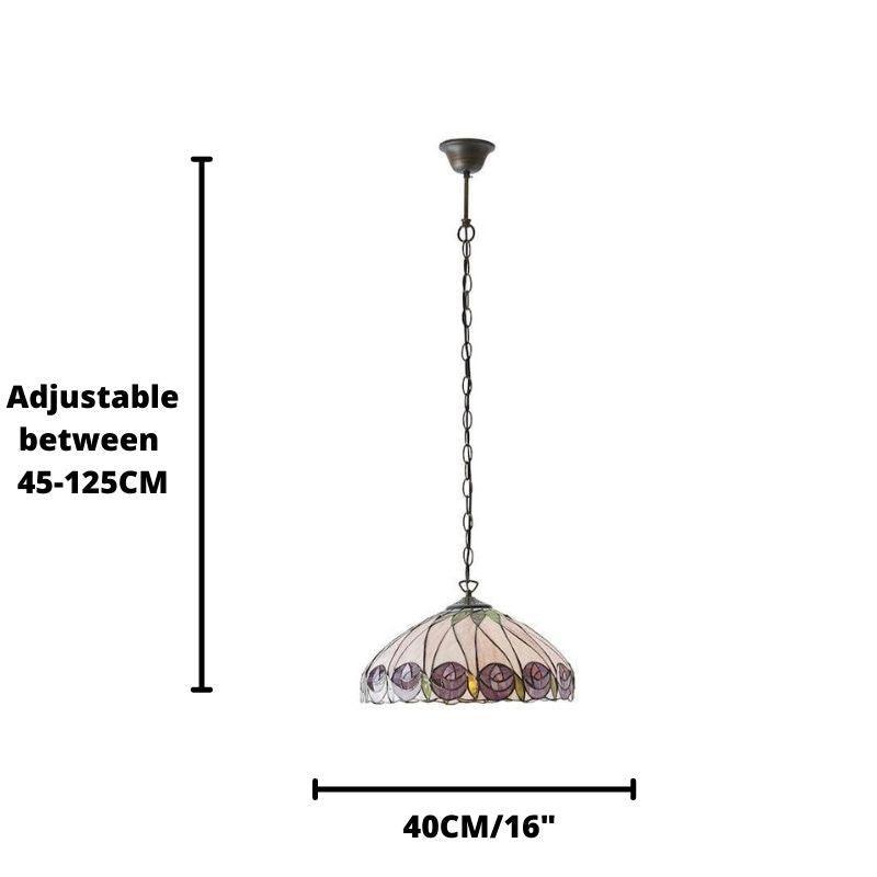 Hutchinson Medium Tiffany Ceiling Light, single Bulb Fitting