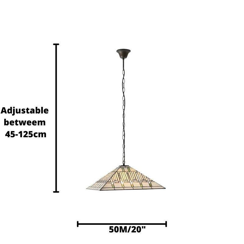 mission large tiffany ceiling light 3 bulb fitting Living room lighting image