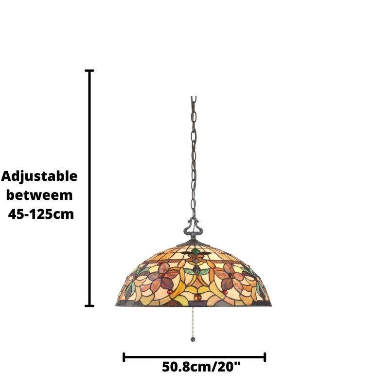 quoizel tiffany kami pendant ceiling light Close Up