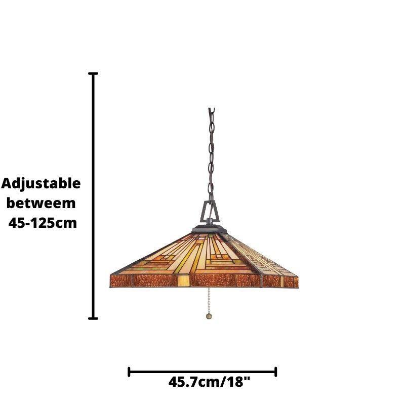 quoizel tiffany stephen large ceiling pendant light Close Up