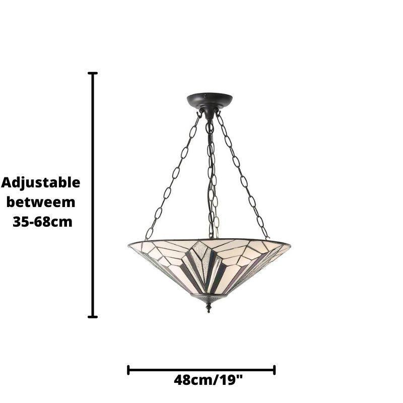 astoria tiffany adjustable inveted pendant light close fitting image