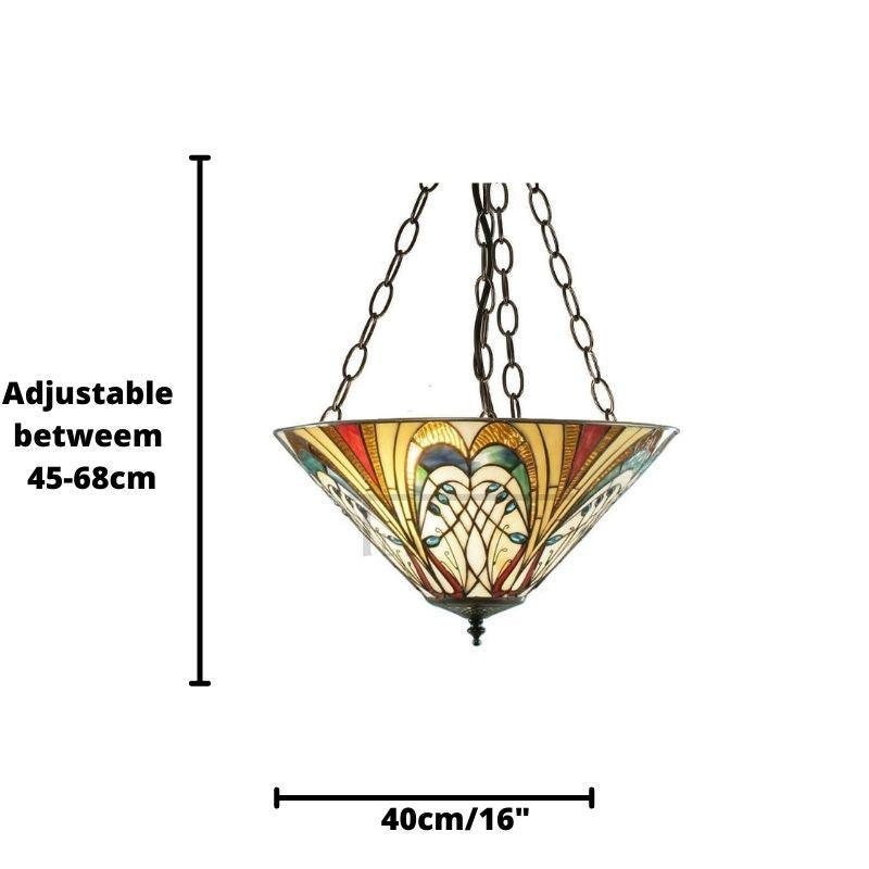 hector large inverted tiffany pendant light Living room close up image