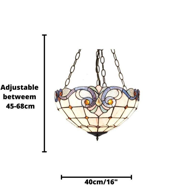 newcastle adjustable inverted tiffany ceiling pendant light Living room lighting image