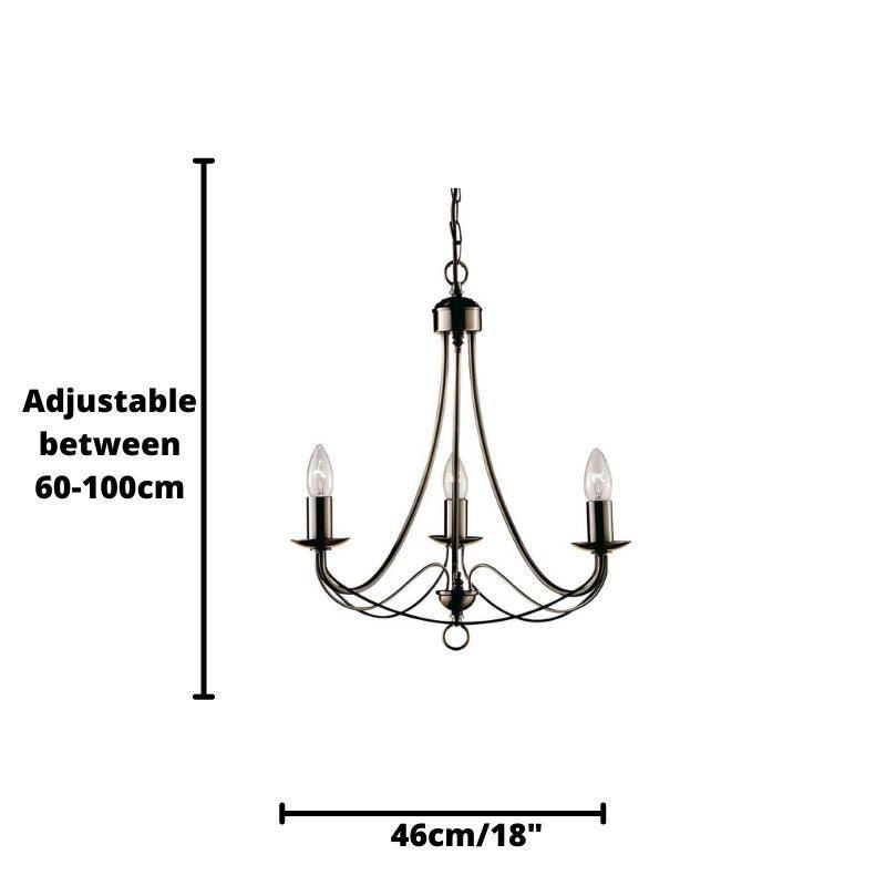 Maypole 3 Light Antique Brass Ceiling Pendant Searchlight-Ceiling Pendant Lights-5-Tiffany Lighting Direct