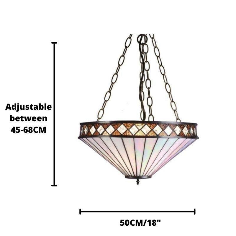 fargo large inverted tiffany ceiling light adjustable chain