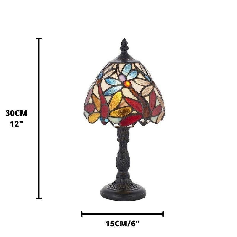lorette tiffany bedside lamp 64246 Bedroom Lighting lit image