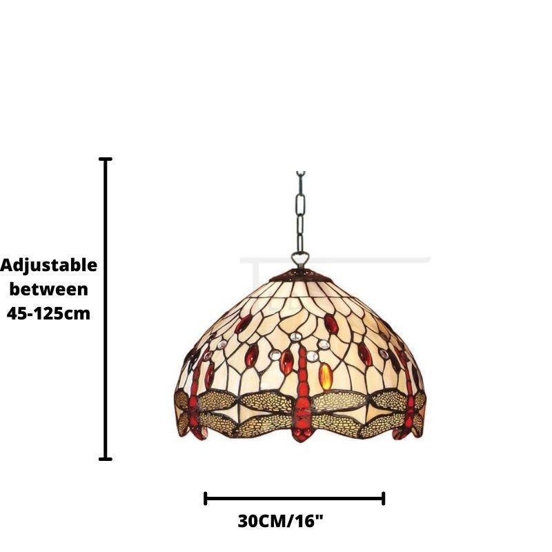 beige dragonfly small tiffany 1 light ceiling pendant light Living room lighting image