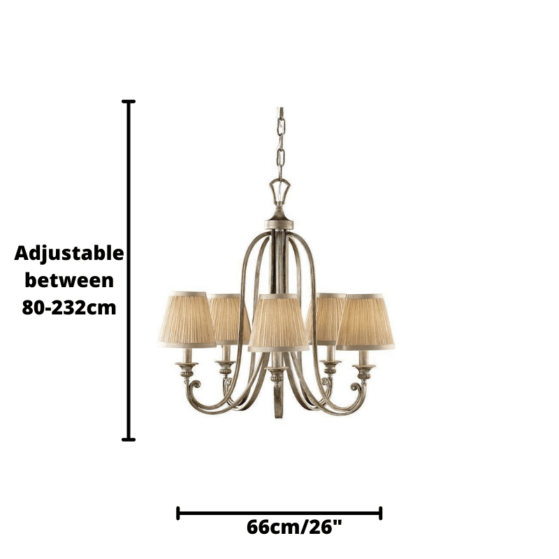 Feiss Abbey 5 Light Chandelier-Elstead Lighting-2-Tiffany Lighting Direct