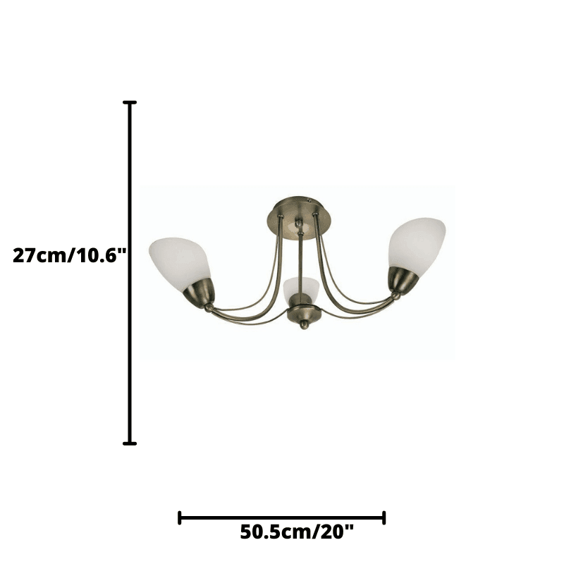 altair 3 light antique brass semi flush ceiling light 8862 3 ab Size Guide Iimage