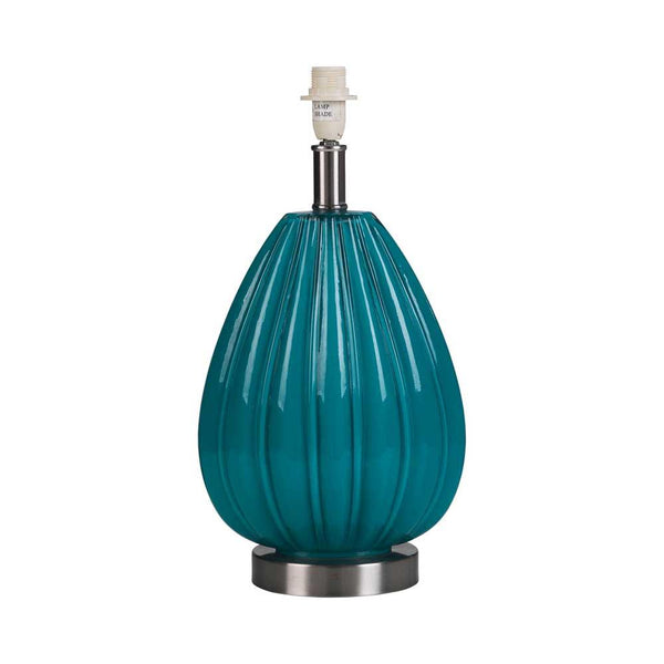 Oaks Lighting Arda Teal Glass & Chrome Touch Table Lamp-Oaks Lighting-Living-Room-Tiffany Lighting Direct-[image-position]