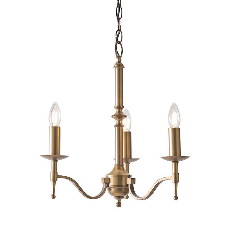 Stanford 3 Light Antique Brass Finish Chandelier CA1P3B