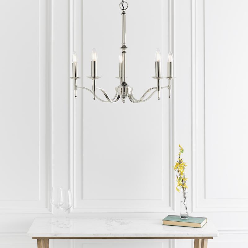 Stanford 5 Light Polished Nickel Finish Chandelier CA1P5N