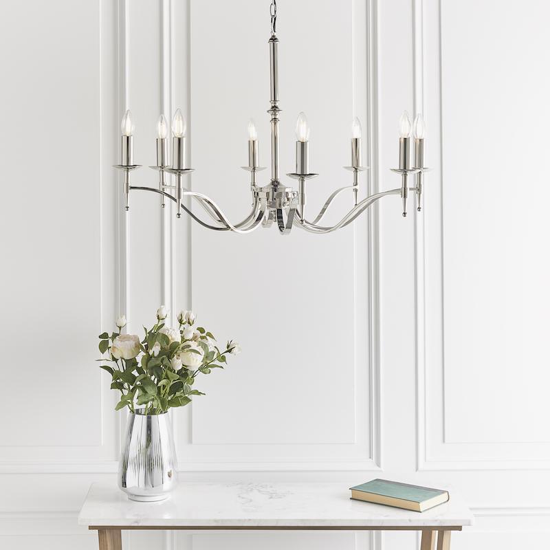 Stanford 8 Light Polished Nickel Finish Chandelier CA1P8N