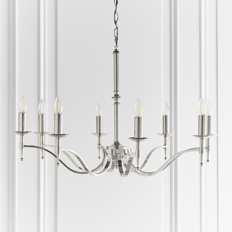 Stanford 8 Light Polished Nickel Finish Chandelier CA1P8N