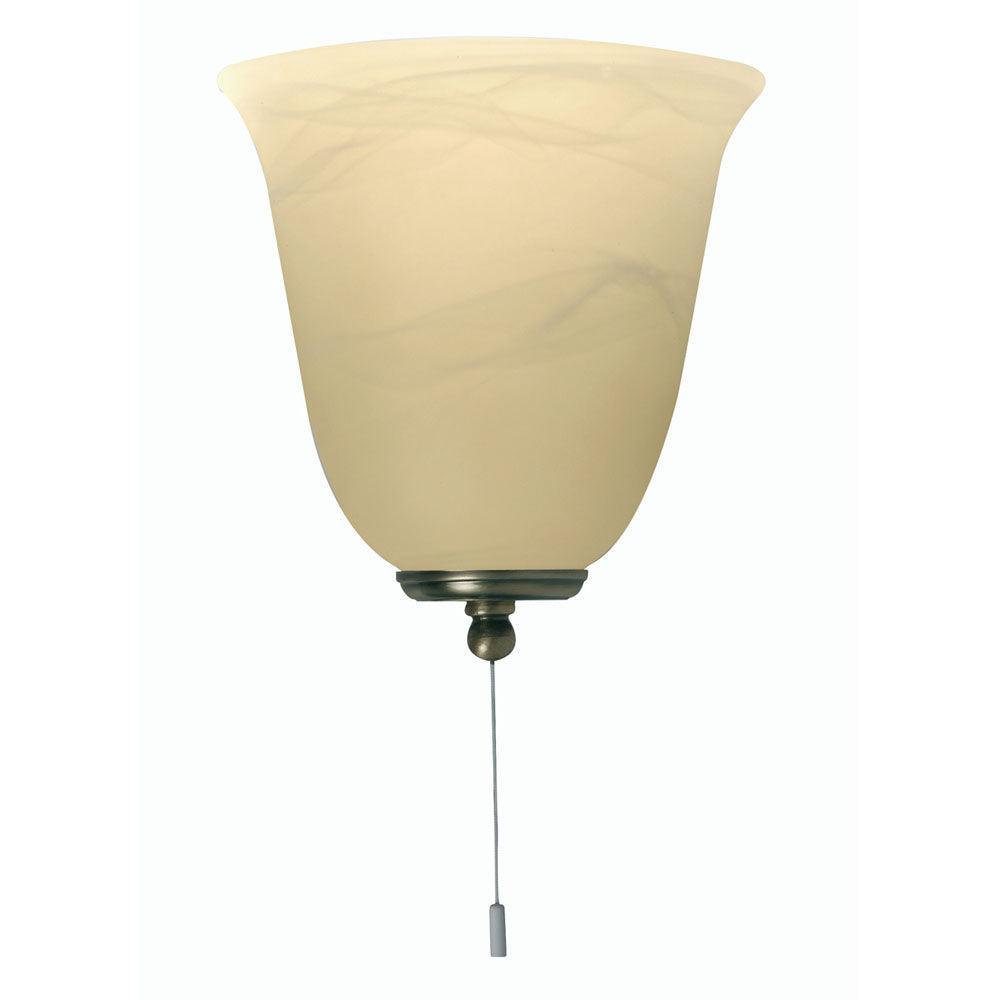 bell champagne alabaster glass wall light pull switch