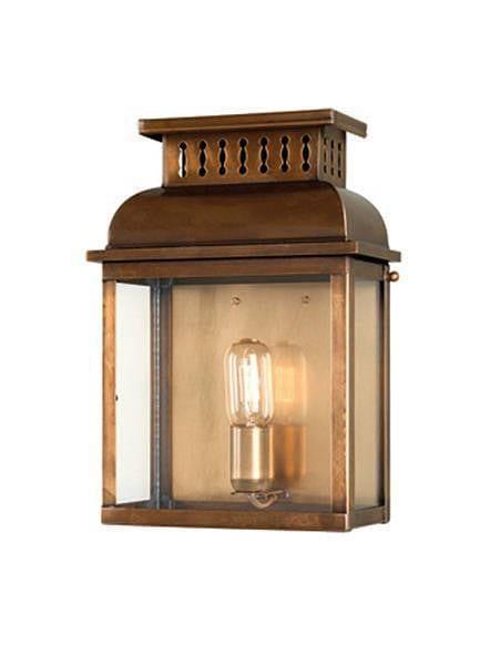 Elstead Westminster Aged Brass Finish Outdoor Wall Lantern 1