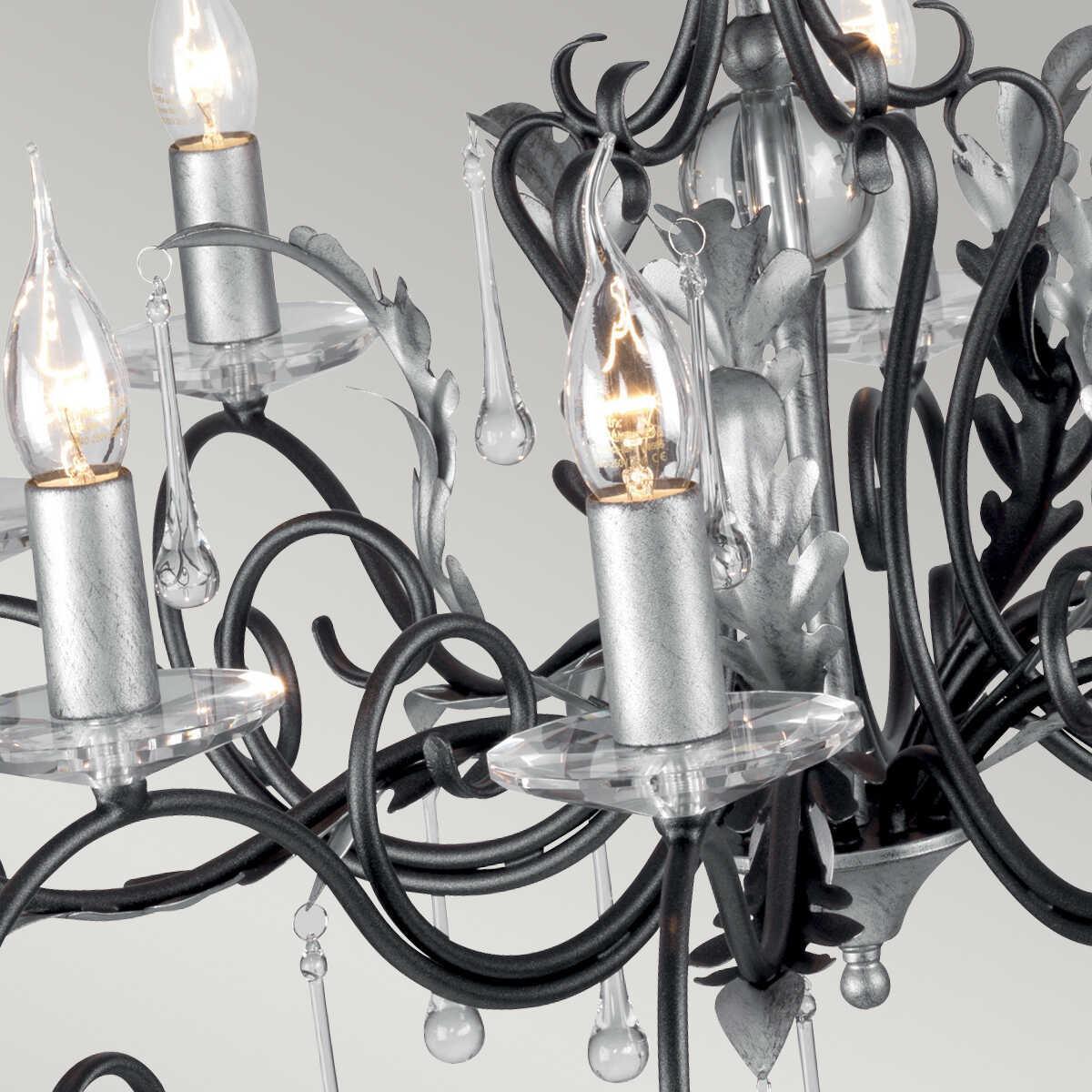 Elstead Amarilli 10 Light Black & Silver Chandelier-Elstead Lighting-5-Tiffany Lighting Direct