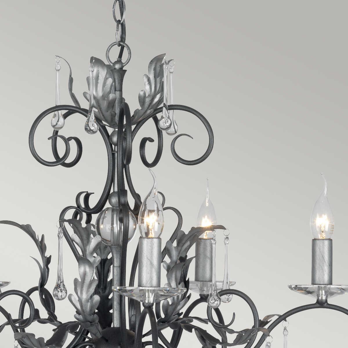 Elstead Amarilli 15 Light Black & Silver Chandelier-Elstead Lighting-4-Tiffany Lighting Direct