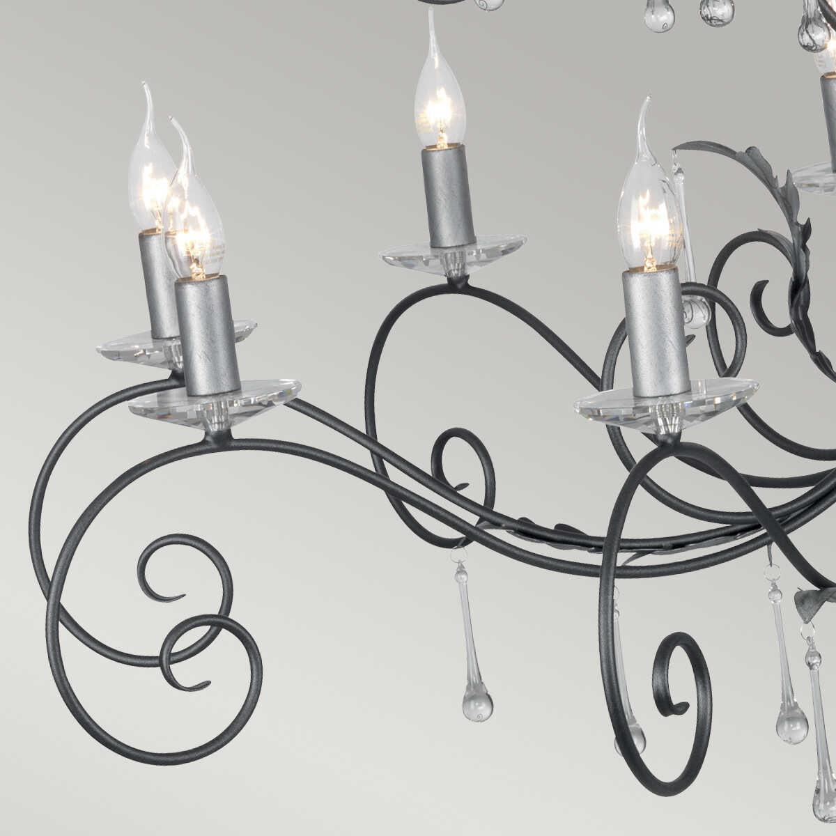 Elstead Amarilli 15 Light Black & Silver Chandelier-Elstead Lighting-6-Tiffany Lighting Direct