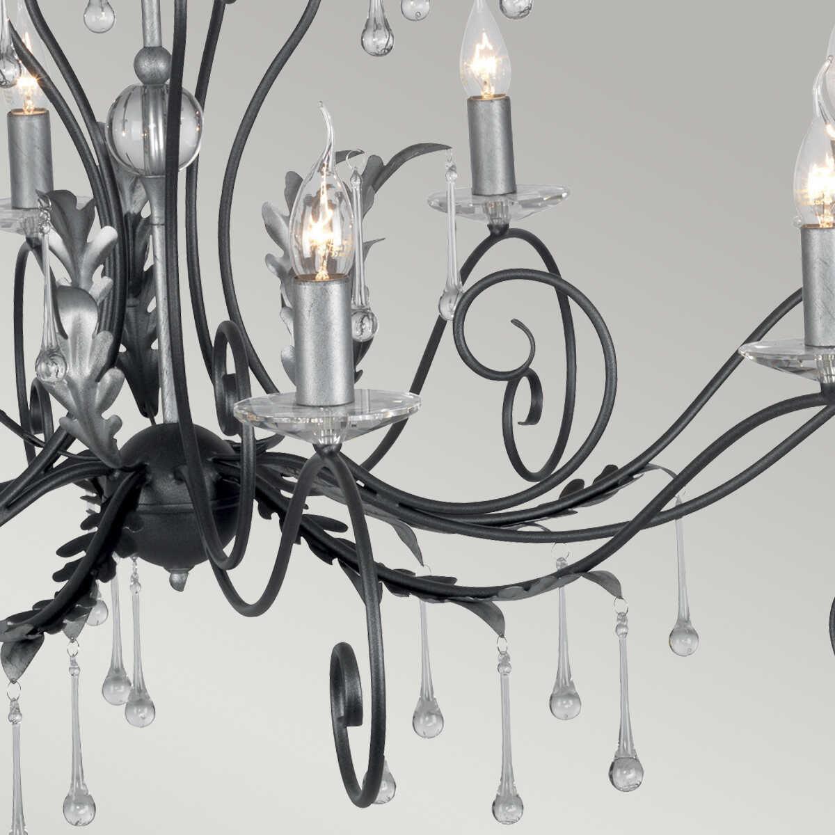 Elstead Amarilli 15 Light Black & Silver Chandelier-Elstead Lighting-7-Tiffany Lighting Direct