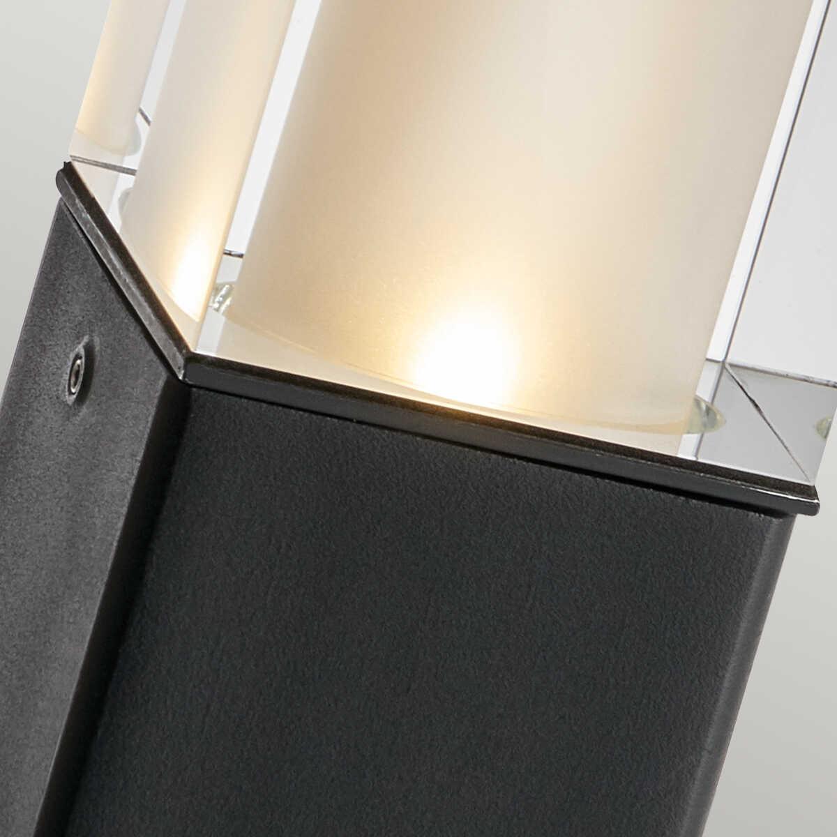 norlys arendal large graphite outdoor bollard light Detailed Close Up