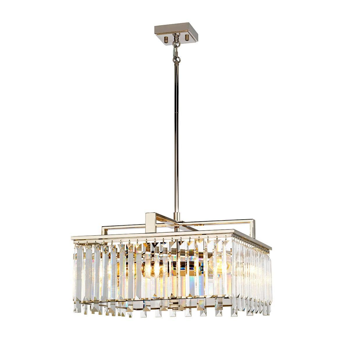 Aries 4 Light Large Nickel/Crystal Chandelier Elstead-Elstead Lighting-1-Tiffany Lighting Direct
