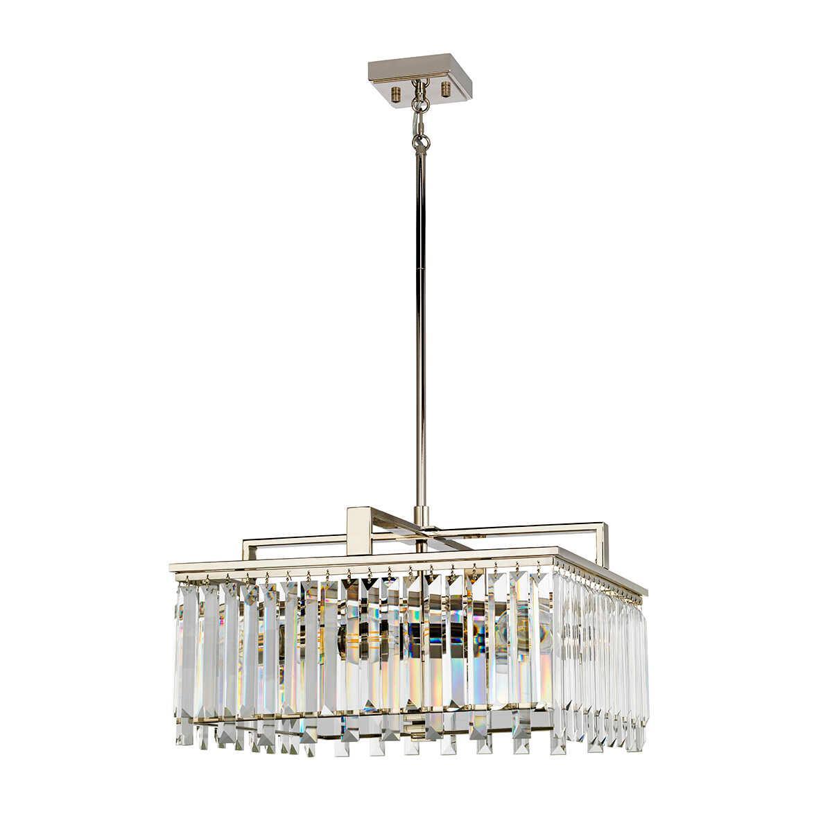 Aries 4 Light Large Nickel/Crystal Chandelier Elstead-Elstead Lighting-5-Tiffany Lighting Direct