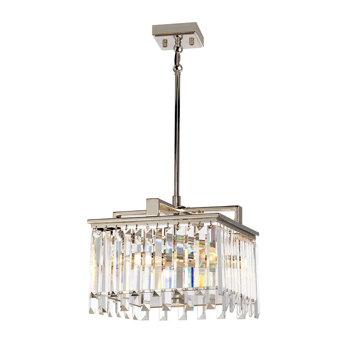 Aries 4 Light Small Nickel/Crystal Chandelier Elstead-Elstead Lighting-1-Tiffany Lighting Direct