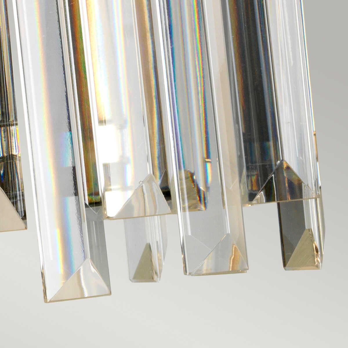 aries 1 light polished nickel and glass crystal wall light Close Up LED Bulb