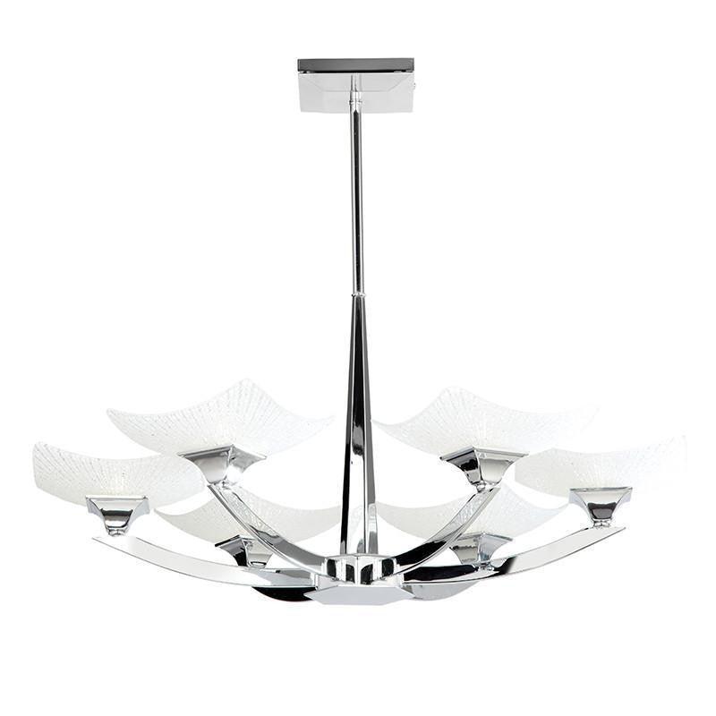 Art Deco Ceiling Light - Ayres 6 Arm Chrome Finish Semi Flush Ceiling Light AYRES-6CH