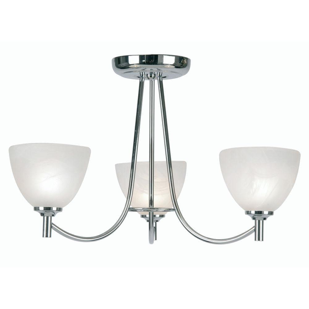Art Deco Ceiling Light - Hamburg 3 Arm Chrome Finish Art Deco Ceiling Light 1178/3 CH