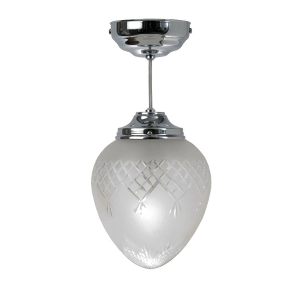 Art Deco Ceiling Light - Kansa Pinestar Acorn Chrome Ceiling Light PINE863