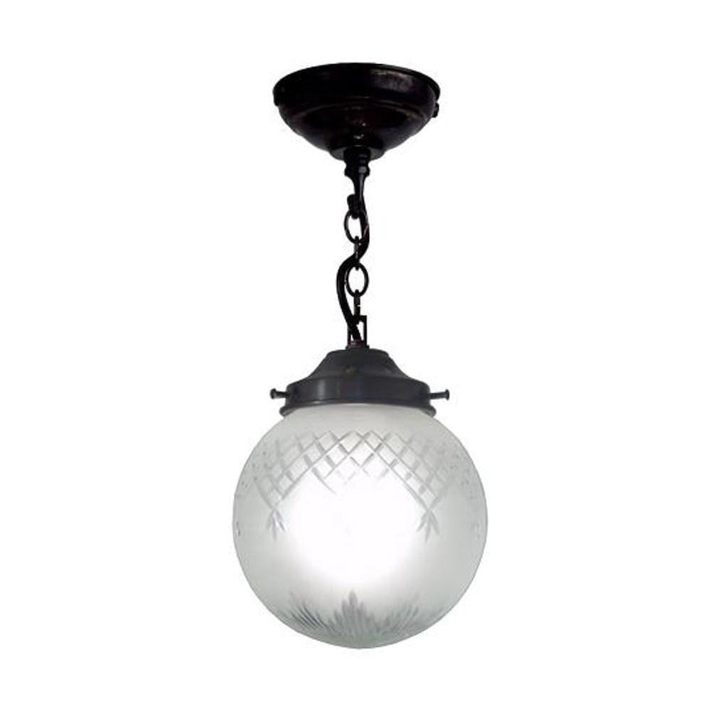 Art Deco Ceiling Light - Kansa Pinestar Globe Medium Art Deco Ceiling Light PINE383