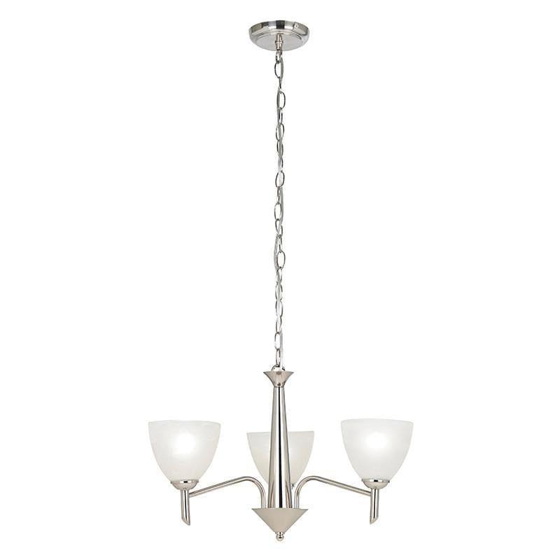Art Deco Ceiling Light - Neeson 3 Arm Satin Nickel Finish Pendant Ceiling Light NEESON-3SN
