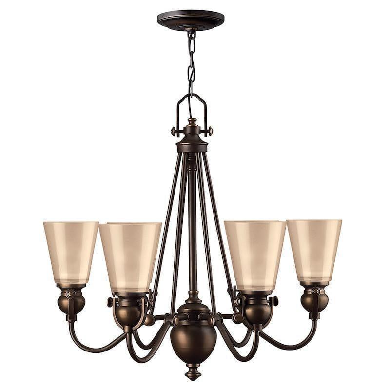 Art Deco Ceiling Lights - Hinkley Mayflower Olde Bronze Finish 6 Light Chandelier HK/MAYFLOWER6