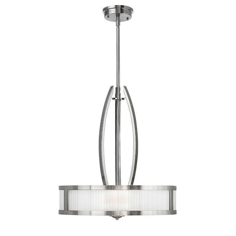 Art Deco Ceiling Lights - Hinkley Meridian Brushed Nickel Pendant Ceiling Light HK/MERIDIAN/P